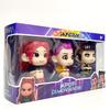 3Pcs K-POP Demon Hunters Rumi Mira Zoey Q Version Sitting Pose Figure Set Anime Action & Toy Figures Cute Cartoon Action Figures Toys for Fans Gift