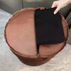 Non-Slip Cylinder Ottoman Waterproof Leather Pouf Multi-functional Storage Stool  Shoe-changing