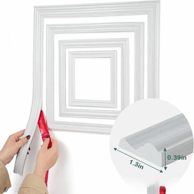 Self-adhesive Wall Decorative Strips Flexible TPE TV Background Wall Lines European-style Border Strip for Walls Floors Cabinets