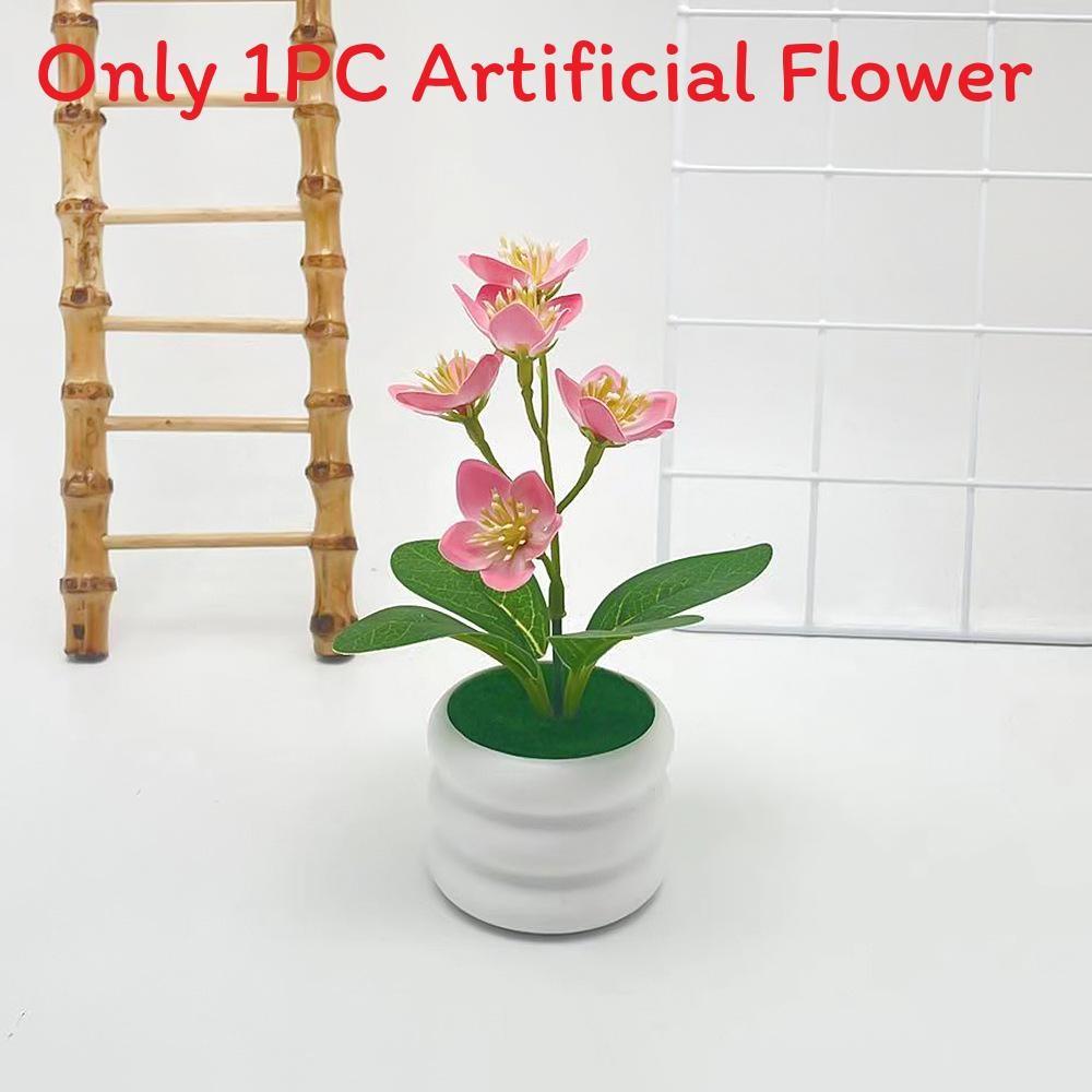 Jasmine Flower Potted Plant Artificial Decor For Home Outdoor Garden Scene