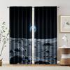 2 Pcs   Filtering Curtains (excluding Rods   Non-movable   Without Batteries) Outer Space for Use In Bedrooms and Living Rooms