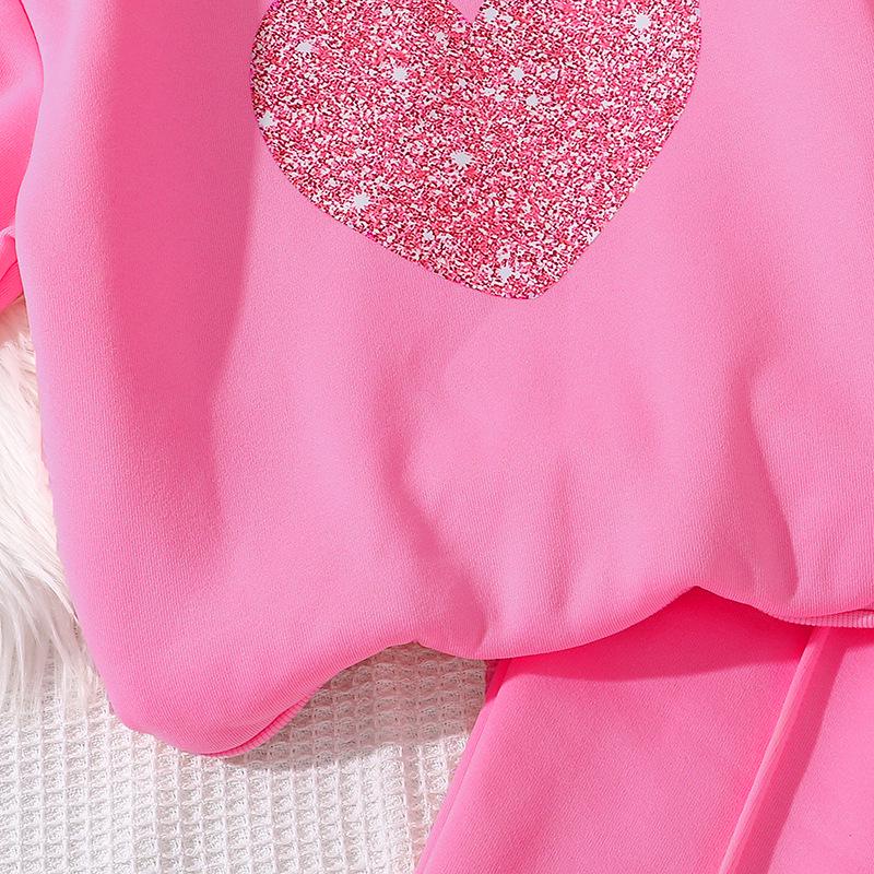Girls' Fleece-Lined Spring Hoodie & Wide-Leg Pants Two-Piece Set 2025