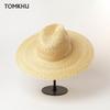 Damen Sommer Jazz Hut 100% Gehäkelt Weizenstrohhut Körper Handwerk Hutfabrikation Basis Fedora Panama Strand Sonnenhüte Chapeau Unisex Mützen