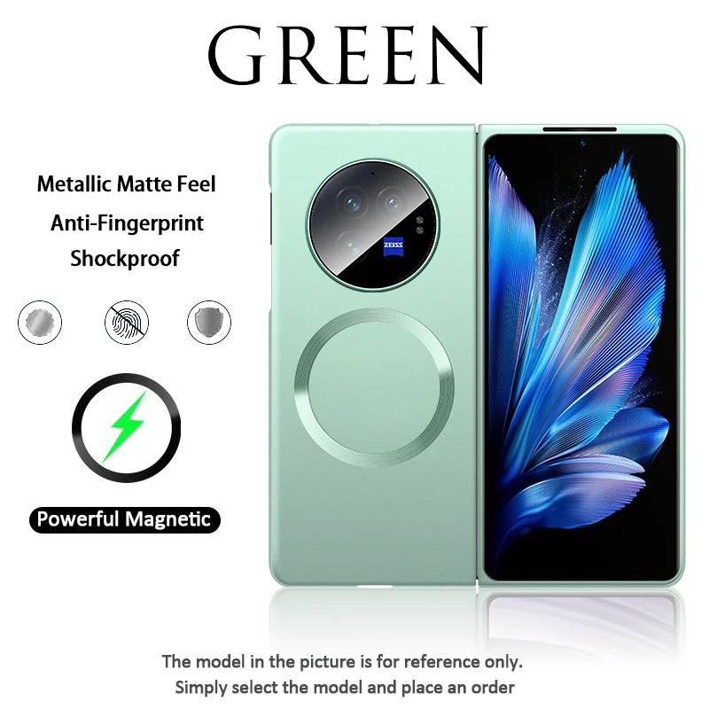 Ultra Thin Matte Metallic Paint Magnetic Case For VIVO X Fold 5 3Pro 2 Wireless Charge Anti-fingerprint Hard Protect Cover Funda