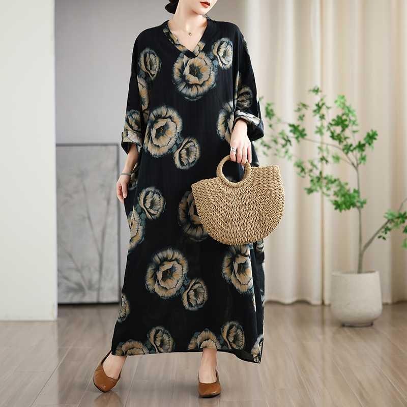 Vacation Style Travel V-Neck Vintage Dresses
