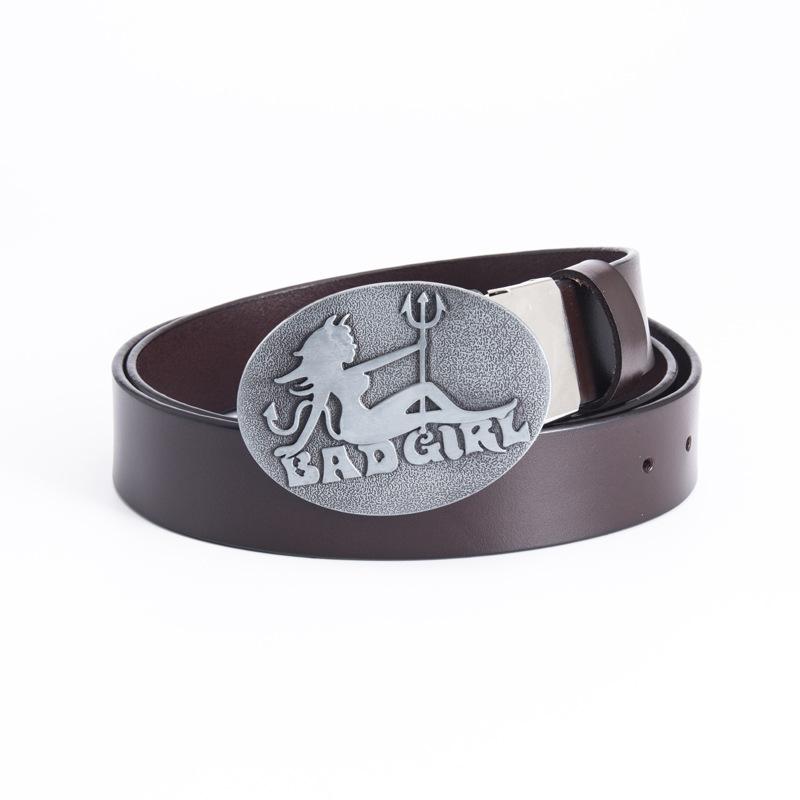 

Мультяшный аниме-ремень, пояс для моделирования Good Girl, кожаный модный повседневный ремень, коричневый пояс Bad Girl 130cm