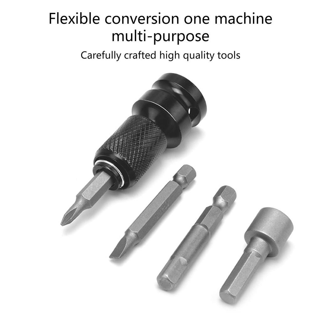 Adaptador de dado de vástago hexagonal, práctico destornillador de dado, convertidor de portabrocas de liberación rápida para llave de impacto, destornillador, broca