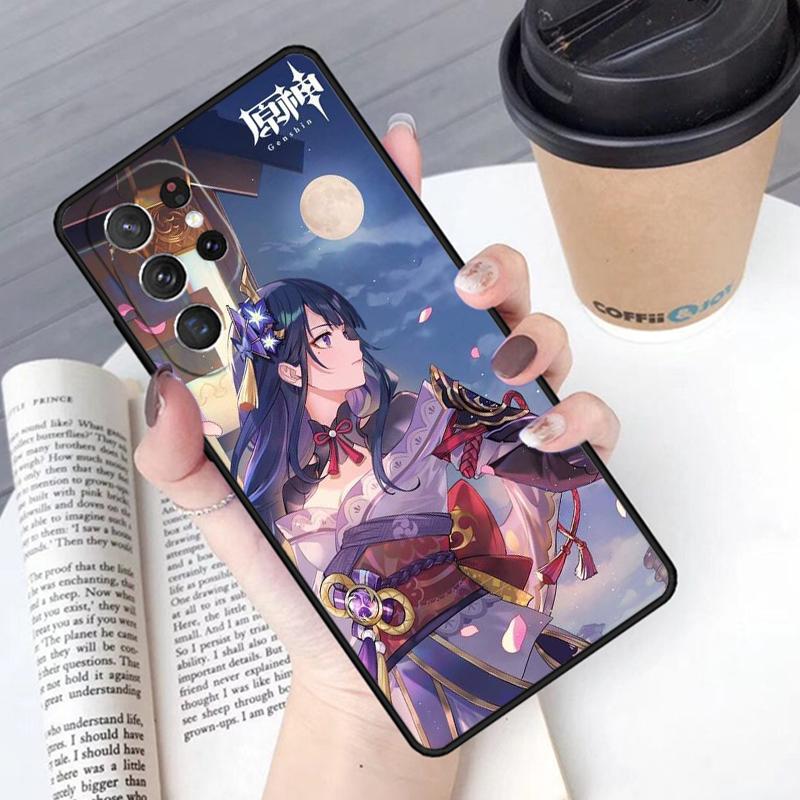 Genshin Raiden Shogun Phone Case Cover For Samsung Galaxy S24 S25 Ultra S21 S22 Ultra S10E Note 10 Plus Note 20 FE S23