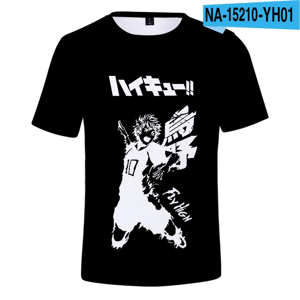 Summer Round Neck 3D Anime Print Top Fashionable Casual Short Sleeved Men's T-shirts
