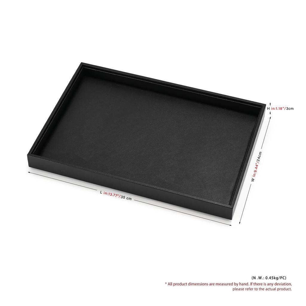 Papten Jewelry PU No for for Home Commercial P17301 Tray, Leather, Large, Dividers, Rings, Watches, Necklaces, Display, Storage, Simple, High-End,