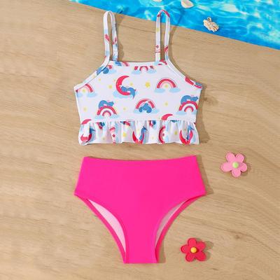 2026 High-Waist Bikini für Kinder - Zweiteiliger Badeanzug für Mädchen, Kleine bis mittlere Größen