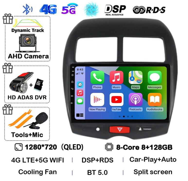 Android 14 Auto Car Radio Carplay For Mitsubishi ASX 1 2010 - 2017 Multimedia Video Player Navigation GPS 2 Din DVD Head Unit 4G