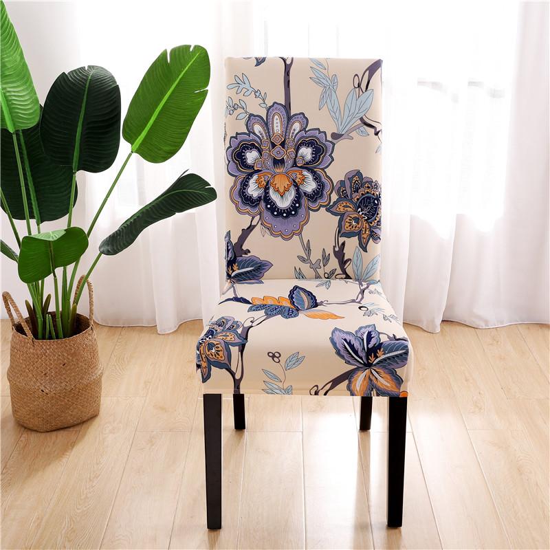 Spandex Printing Chair Cover Modern Removable Anti-Dirty Kitchen Seat Case Stretch Chair Slipcovers For Banquet Dining  Room