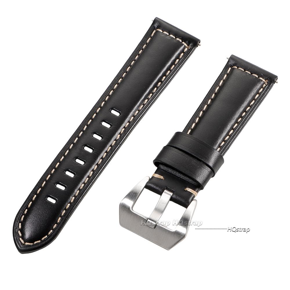 

Genuine Leather Calfskin Strap 20mm 22mm 24mm 26mm for Panerai Replacement Belt Leather Strap for Galaxy Watch 6 5 Accessories 26mm чорний