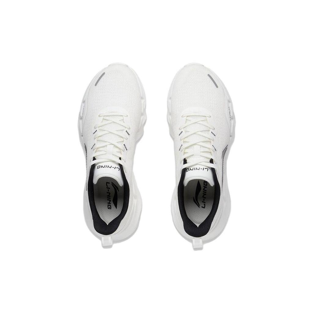 Li Ning Spirituality Slip Resistant Breathable Cushioning Low Top Running Shoes Men's White Black ARST045-3