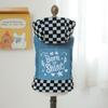 Pet Plaid Hooded Sweatshirt with Denim Splicing and Thickened Coat Clothing 3-color Plaid Denim Coat Dog Clothes for Small Dogs