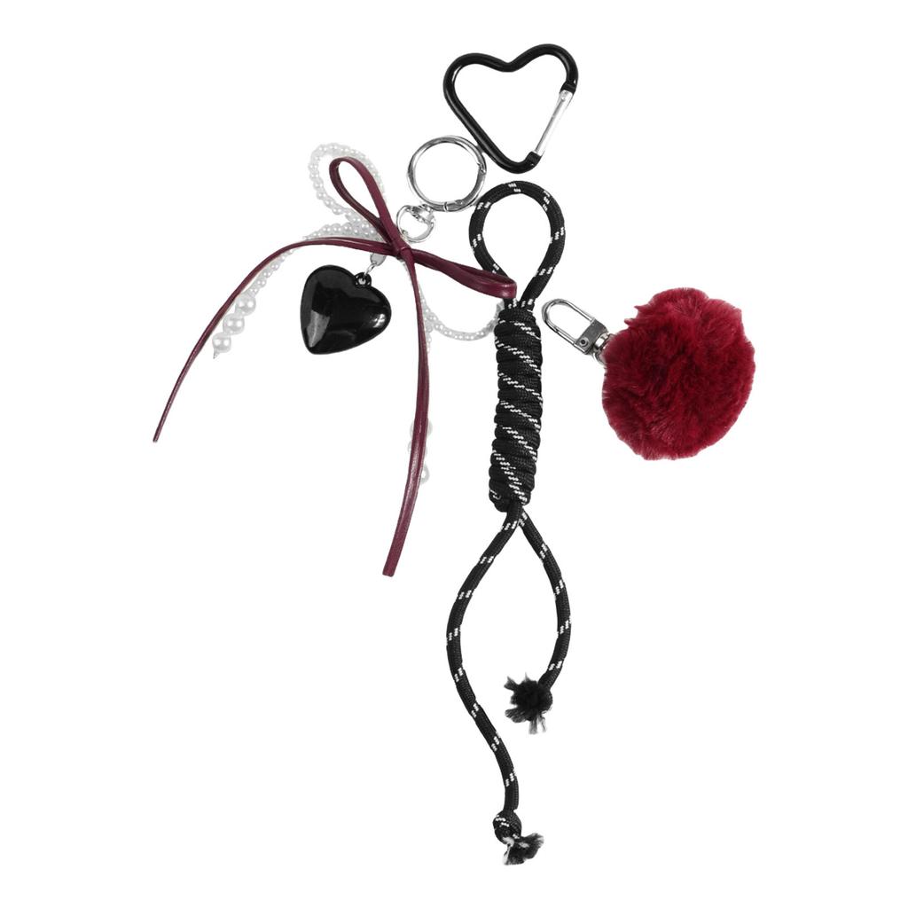 Vintage Bowknot and Heart Keychain Trendy Key Holder Stylish Bag Charm Ornament for Fashion Enthusiasts and Gift Seekers