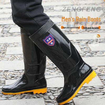 Zengfeng High-Top Herren Wasserdichte Rutschfeste Regenstiefel