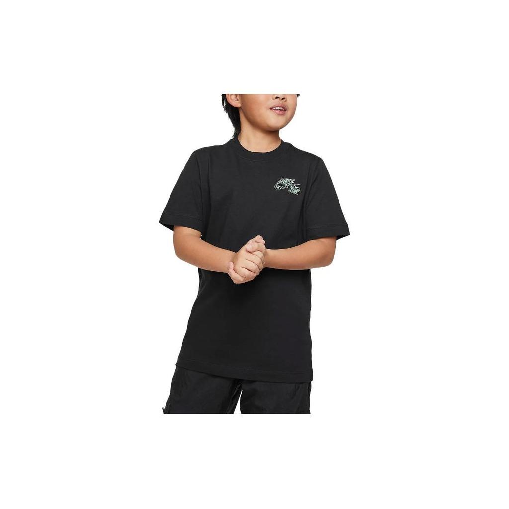Nike Sportswear Logo Print Short Sleeve T-Shirt Kids Tops Black FD0845010