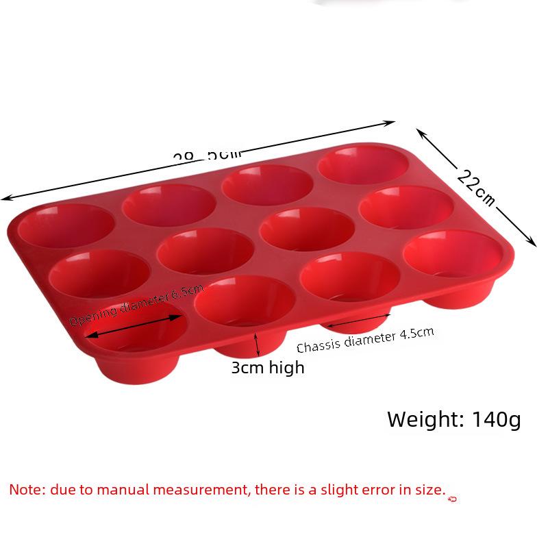 12-Hole Round Silicone Cake Mold for Muffins, Jelly, Pudding, Candle Making