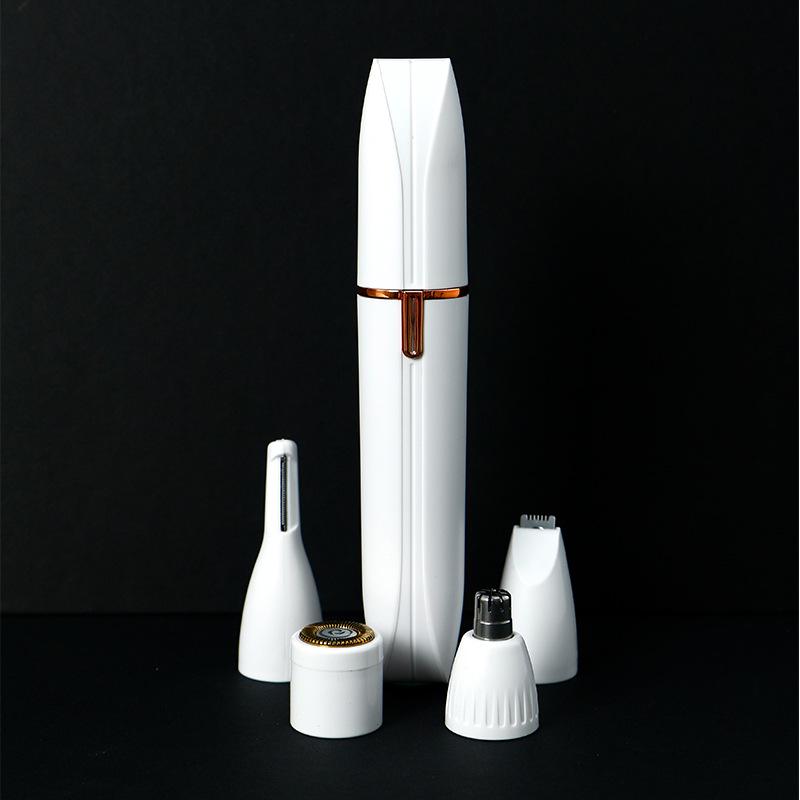 Unisex 4-in-1 Electric Grooming Kit: Eyebrow & Nose Hair Trimmer, Razor, Epilator