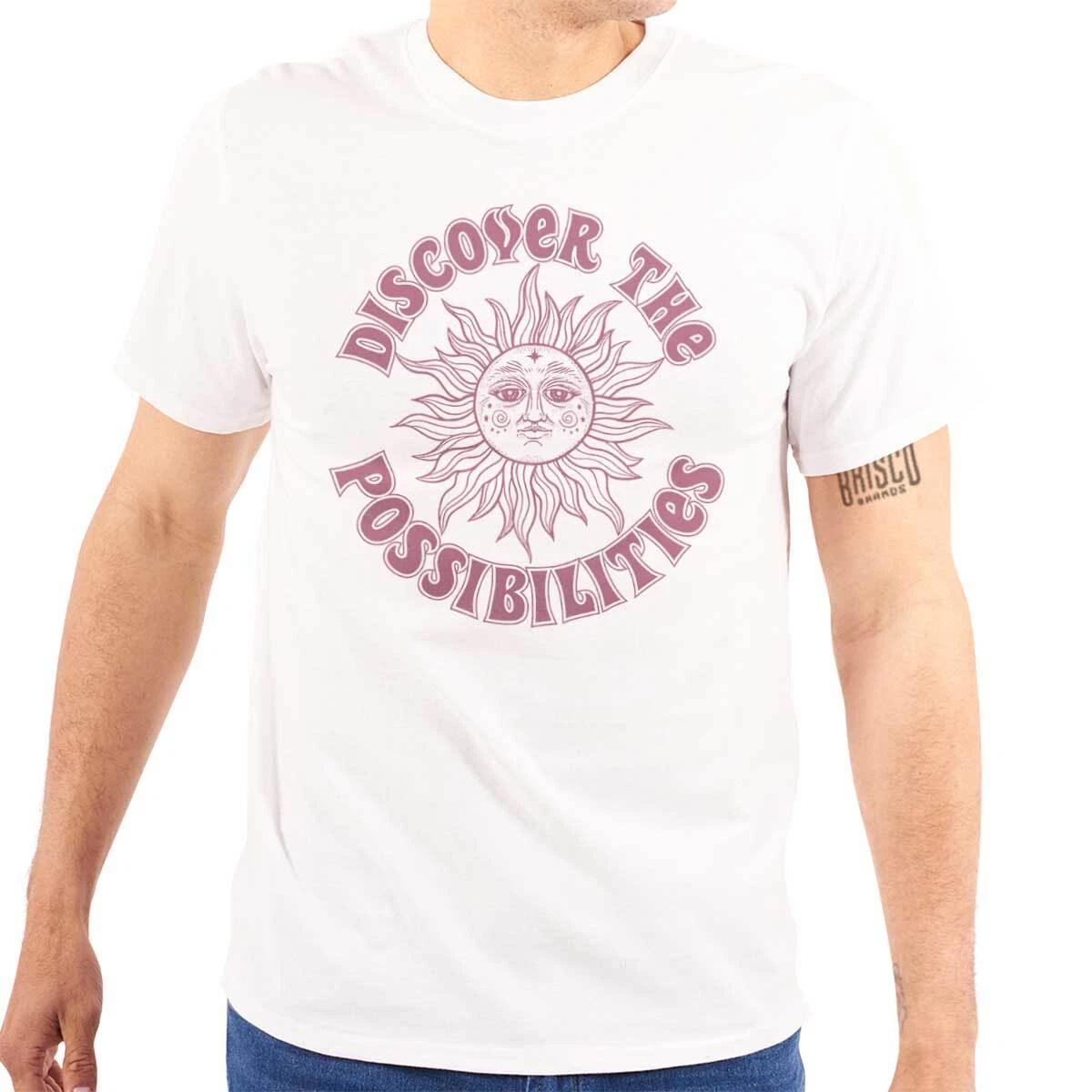 Discover the Possibilities Celestial Sun Face Womens Mens Crewneck T Shirt Tee XXXXL