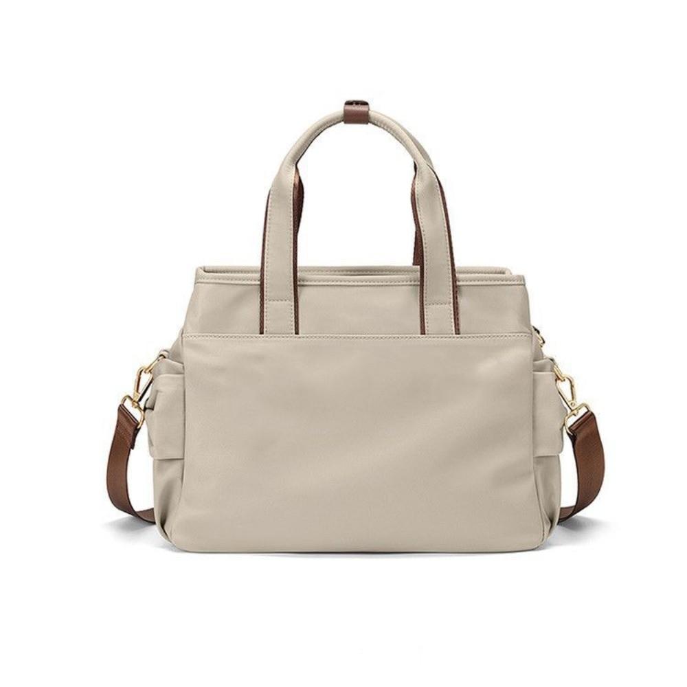 Versatile Solid Color Women's Handbag Waterproof Large Capacity Top Handle Bags Multi-Layer Canvas Bag for Women