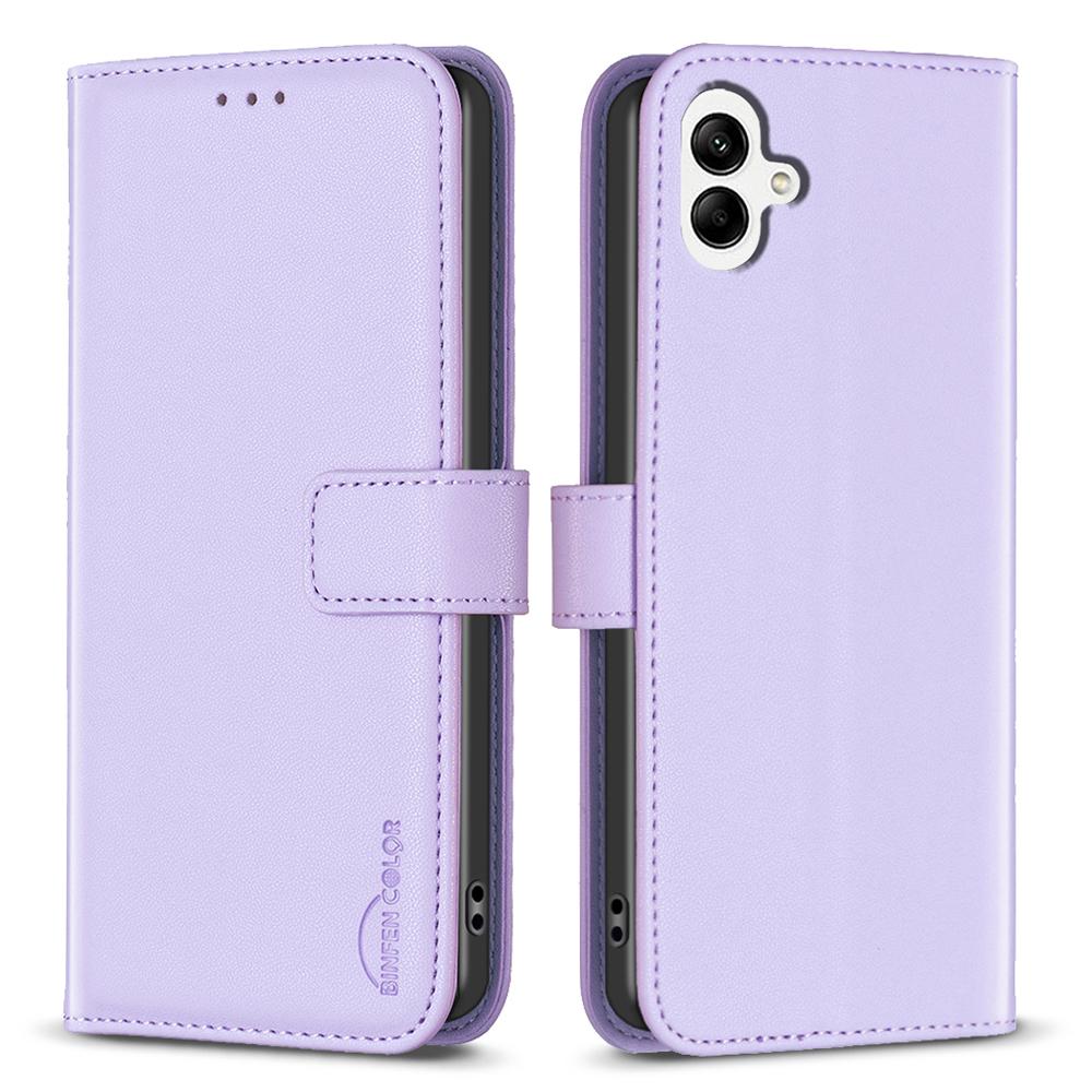 

BINFEN COLOR BF17 For Samsung Galaxy F06 5G/M06 5G Case Wallet Folio Flip Leather Cover Purple
