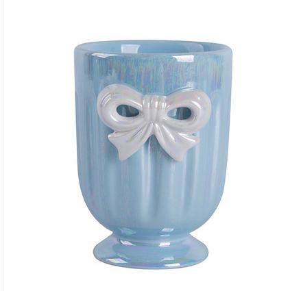 Girl Wind Ceramics White Bow Bathroom Five-piece Suit Toiletries Bathroom Kit Accessories Mouthwash Cup Lotion Bottle Soap Dish