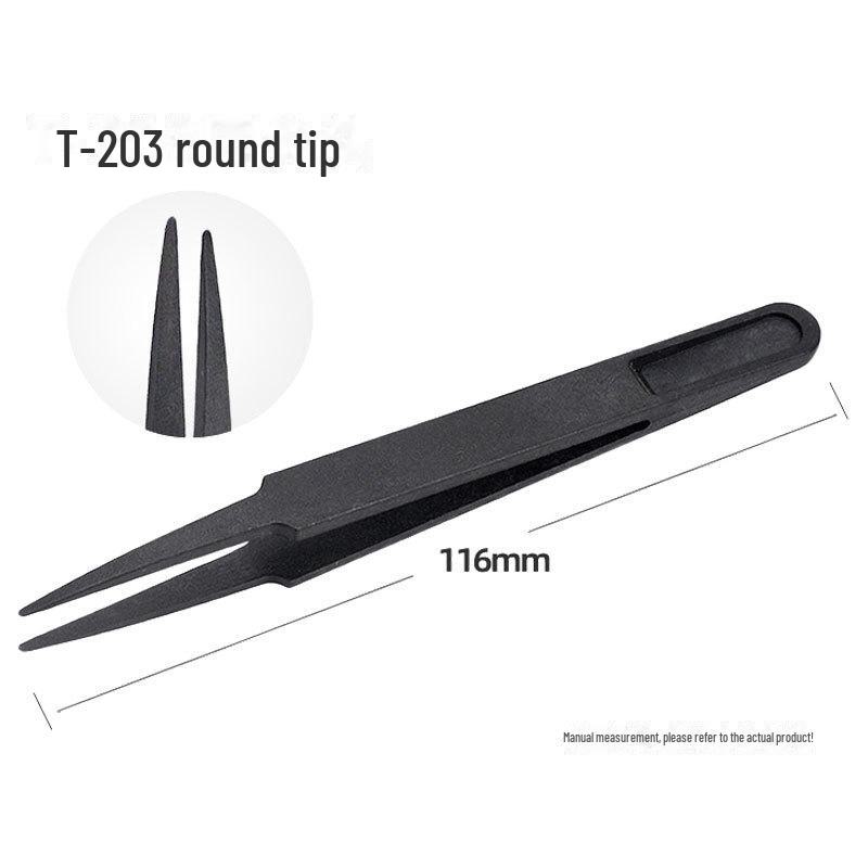 Durable 8 Black Tweezers for Digital Appliance Repair & Tight Spaces