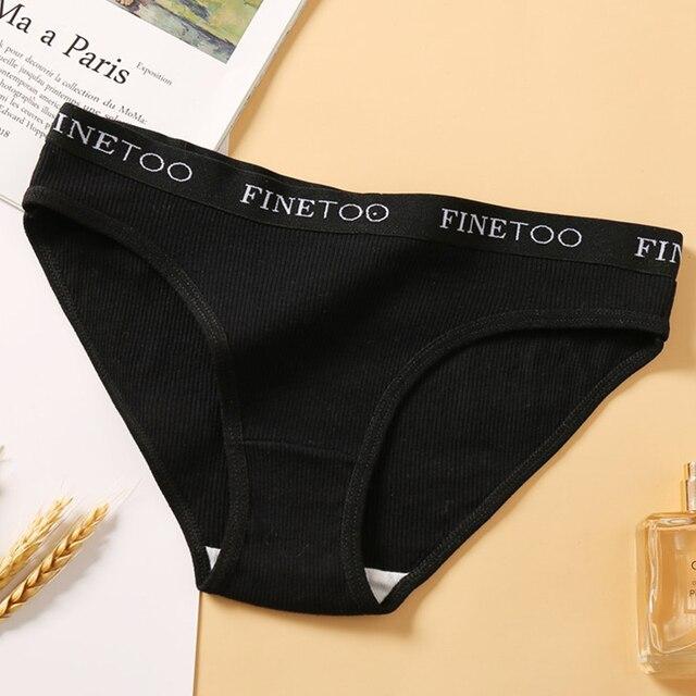 FINETOO сексуальные женские хлопковые трусики удобные женские трусы с буквенным принтом — фото 8