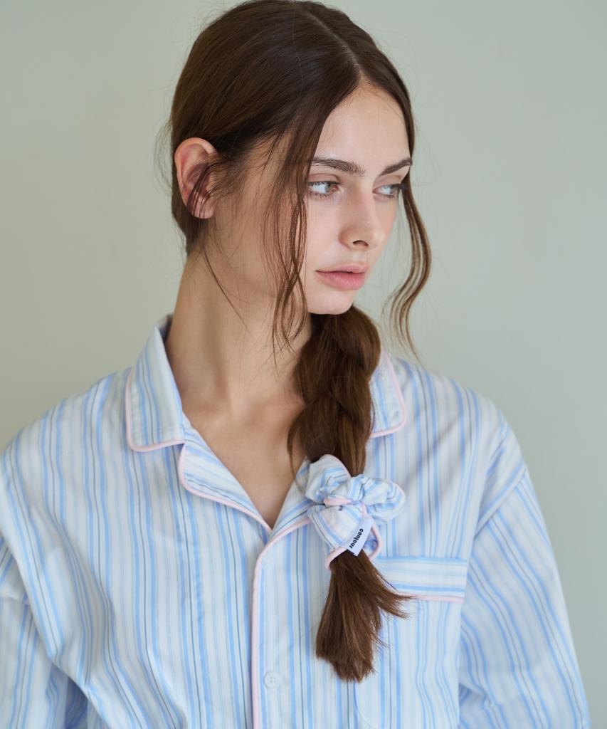 Contoursong Blue Piping Hair Scrunchie