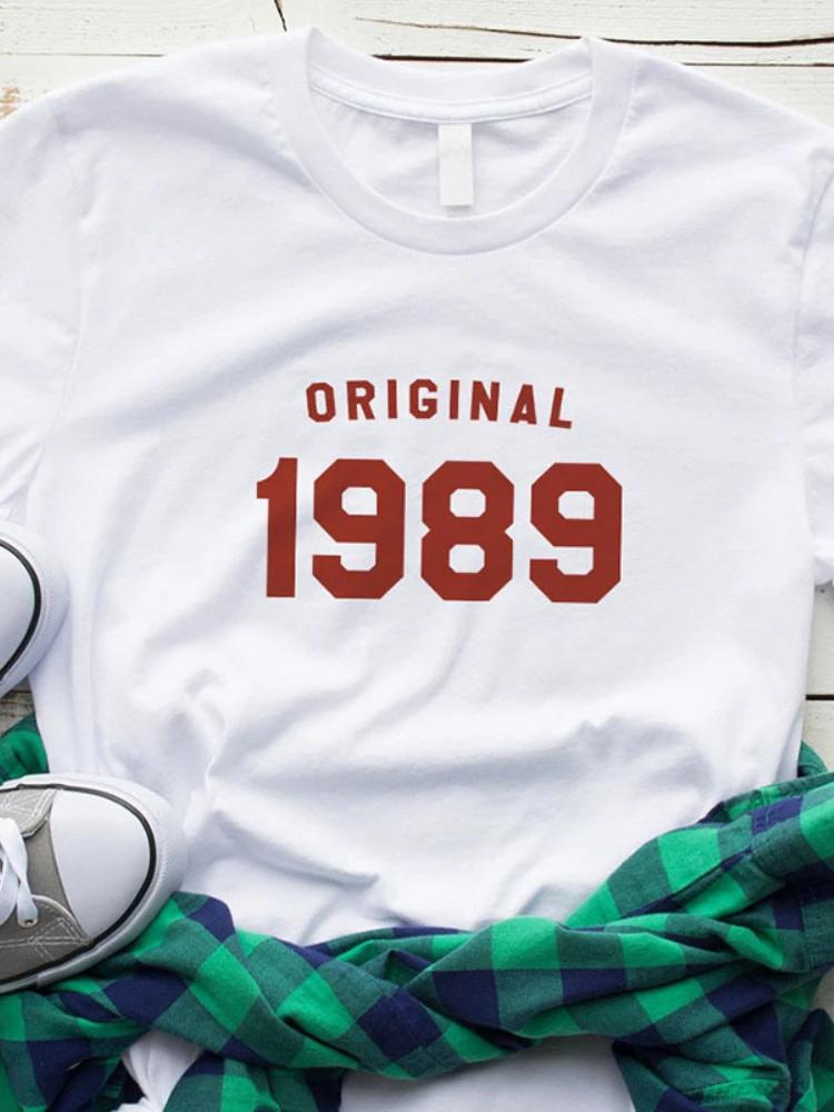 Original 1988 1989 Briefdruck T-Shirt WoUnisex Kurzarm O-Ausschnitt Lockeres T-Shirt Sommer Mode WoUnisex T-Shirt Tops