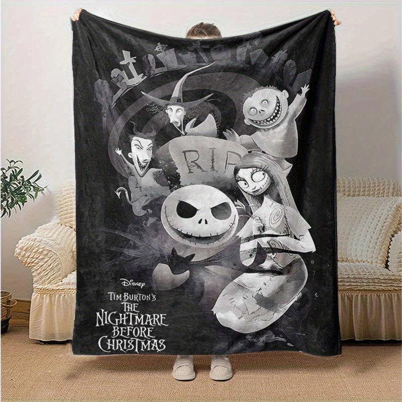 1pc, Cozy Nightmare Before Christmas Home Decor Blanket: Perfect Gift for Bedroom, Living Room, Travel, Camping, Car