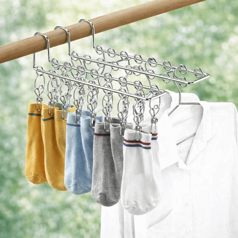 Stainless Steel Socks Drying Rack 10/16 Clips Window Net Clothespin Durable Socks Clips  Closet