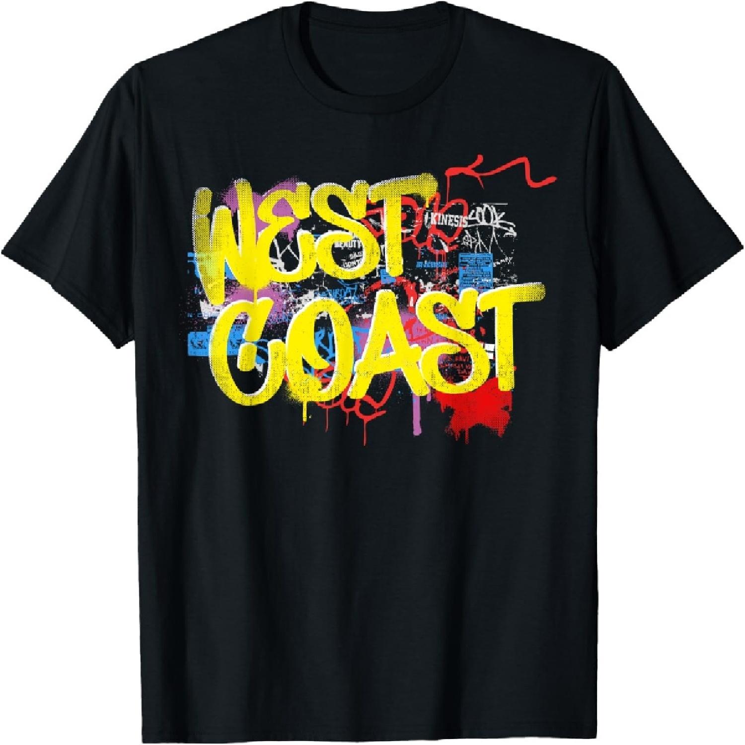 

Fresh West Coast 80s 90s Hip Hop Rap Old School Graffiti T-Shirt XXXXXL чорний
