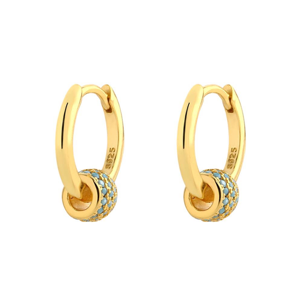 Elegant S925 Silver Turquoise Butterfly Studs & Four-Leaf Clover Earrings for Women