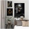 Wall Art Picture for Living Room Decor Black and Gold African Woman Cuadros Canvas Painting Posters and Prints Scandinavian