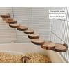 Hamster Ladder Wooden Blocks Chew Toy for Guinea Pig Hedgehog Mouse Sugar Glider Squirrel Chipmunk Climbing 10 Stairs 6XDE