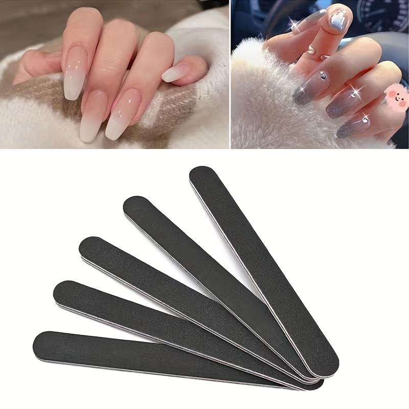 10pcs Professional Double-Sided Nail File Set | 100/180 Grit Black Sanding Blocks,Washable,Suitable for Natural & Acrylic Nails