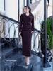 2025 Autumn Chic Suit Jacket & High-Waist Slim Midi Skirt Set