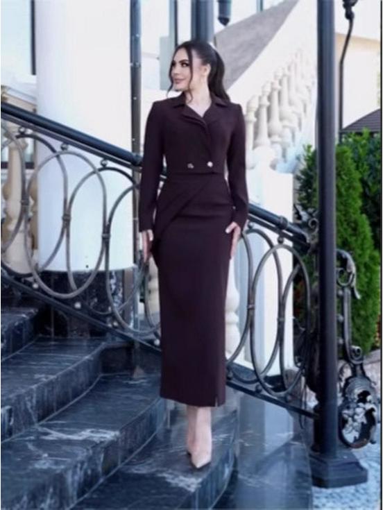 2025 Autumn Chic Suit Jacket & High-Waist Slim Midi Skirt Set