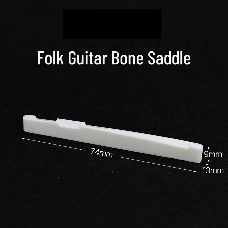 Burrsius Bone Nut Set for Folk Classical Acoustic Guitar - Upper & Lower Nut, Bridge, String Accessories