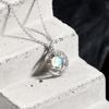 Dream 925 Silver Star Moon Necklace Moonstone Niche Ladies Necklace Collarbone Chain