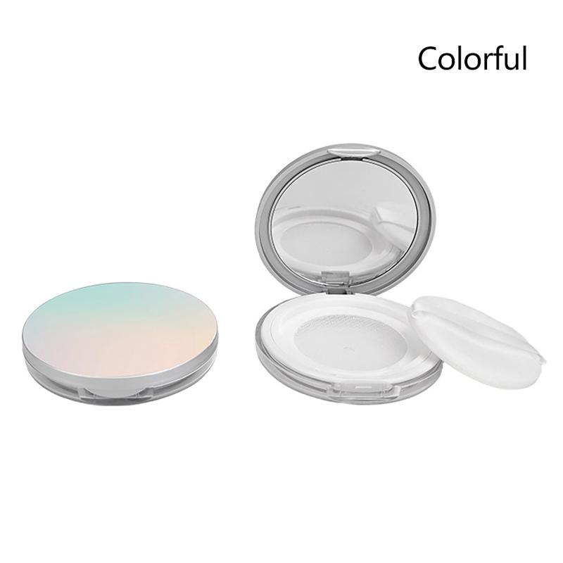1Pcs Loose Pot Travel Makeup Jar Sifter Container 3-5G Portable Ultra-Thin Plastic Powder Box With Mirror And Powder Puff
