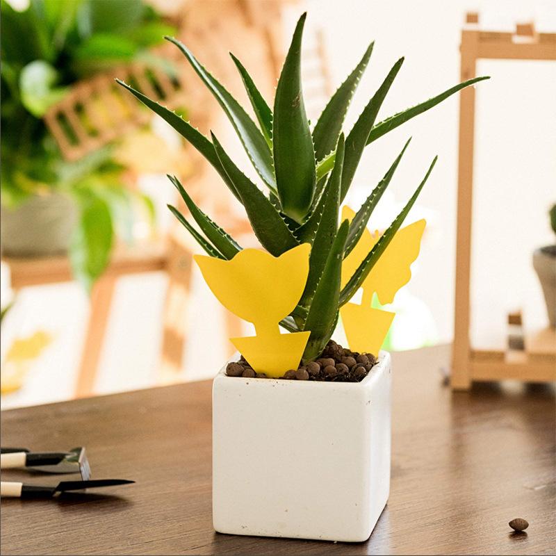 10pcs/set Home Garden Insect Lure Board, Yellow Sticky Insect Sticker, Tool For Eliminating Small Flying Insects And Pests In Flowers
