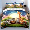Cartoon Animal Decor Set Kids Multiple Sizes Kid'S And Adults' Bedroom Exquisite 3Pc Bedding Set, Gift
