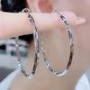 2025 Trendy Rhombus Pattern Circle Earrings, 925 Silver Needle, Elegant European & American Style.