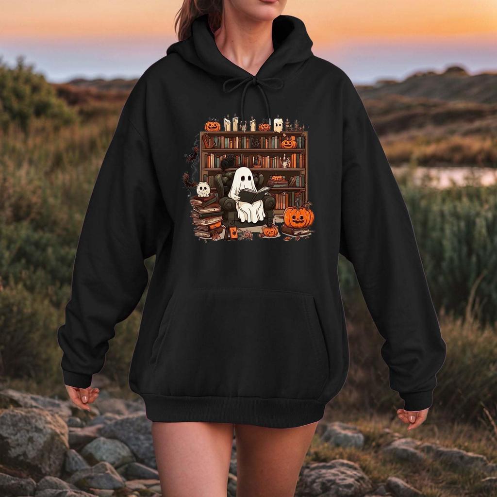 Women Fashion O Neck Long Sleeve Printed Top Hoodie Sweatshirt