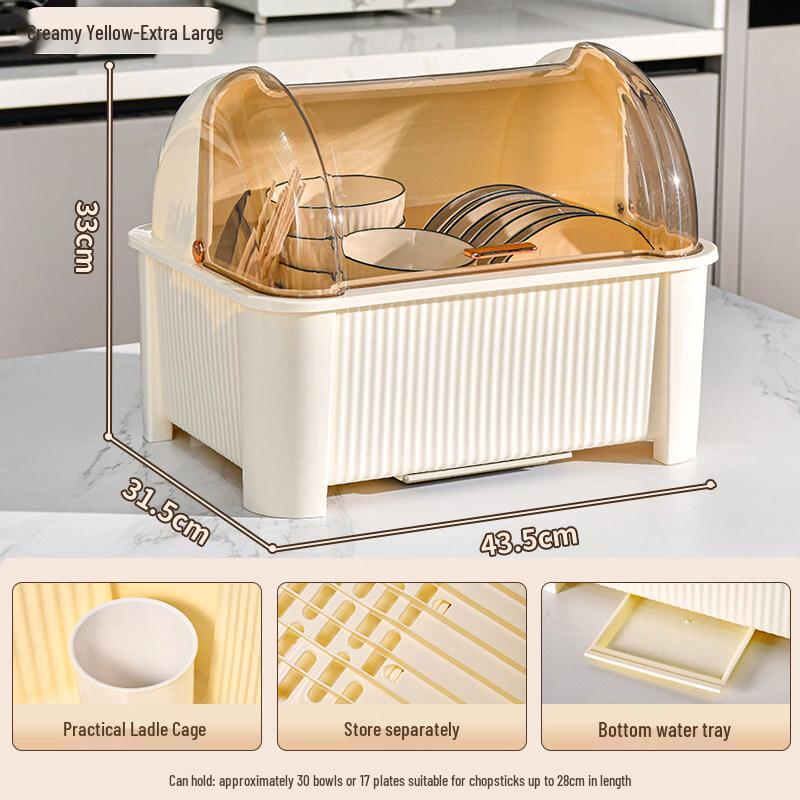 LIEI Covered Draining Dish Storage Rack